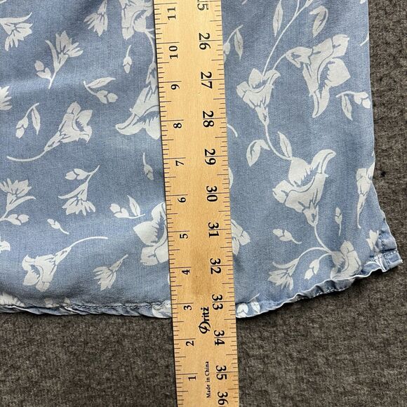 Kut from the Kloth Chambray Denim Shirt Dress Women's Small Blue Floral Pockets - Picture 8 of 8